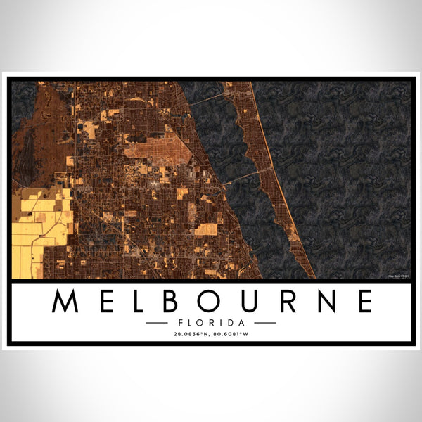 Melbourne - Florida Map Print in Ember