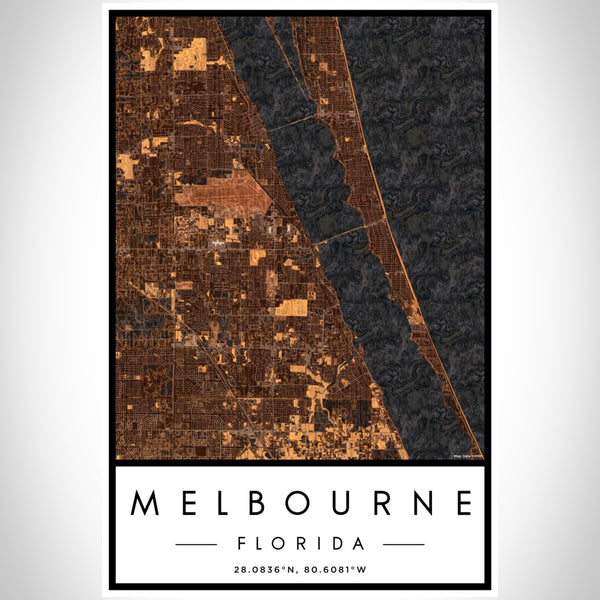 Melbourne - Florida Map Print in Ember