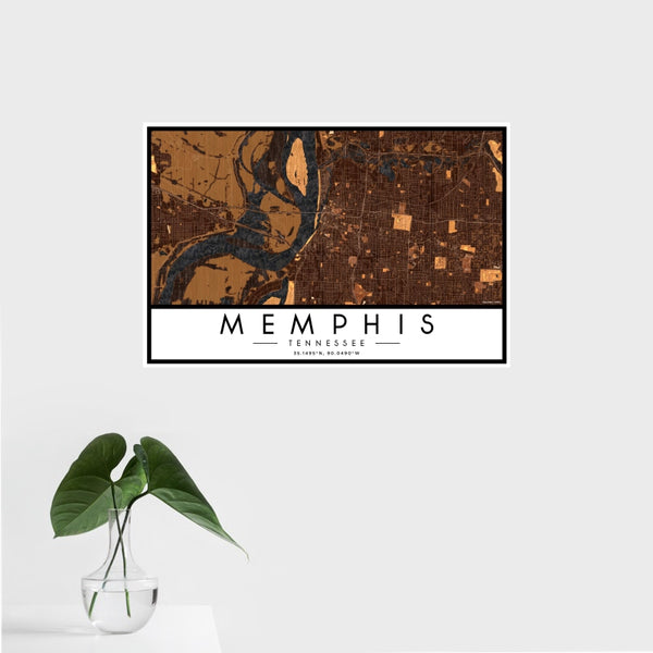 Memphis - Tennessee Map Print in Ember