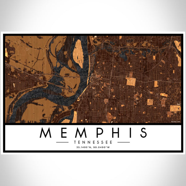 Memphis - Tennessee Map Print in Ember