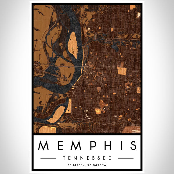 Memphis - Tennessee Map Print in Ember