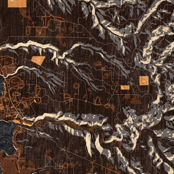 Mendocino - California Map Print in Ember