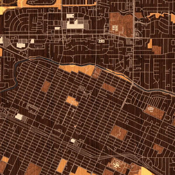 Merced - California Map Print in Ember