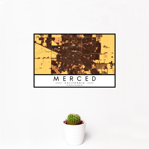 Merced - California Map Print in Ember