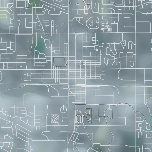 Meridian Idaho Map Print in Afternoon Style Zoomed In Close Up Showing Details