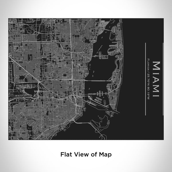 Miami - Florida Map Bottle with Bamboo Top in Matte Black