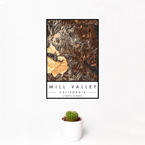 Mill Valley - California Map Print in Ember