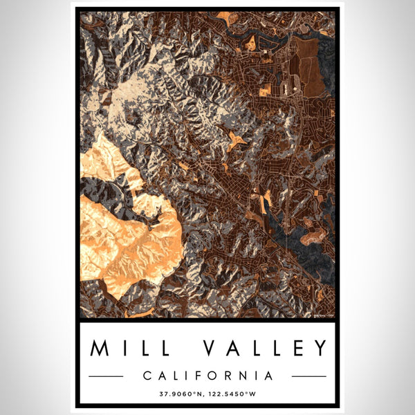 Mill Valley - California Map Print in Ember