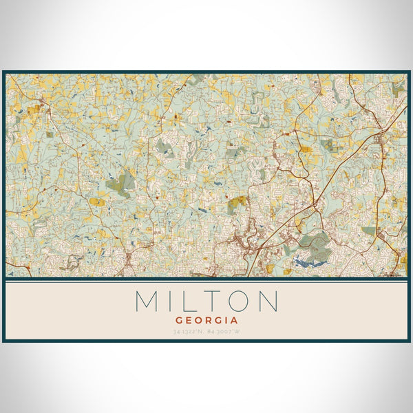 Milton - Georgia Map Print in Woodblock