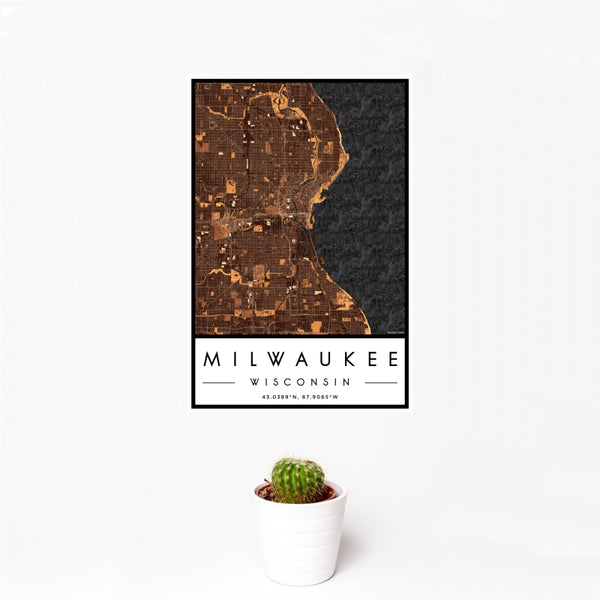 Milwaukee - Wisconsin Map Print in Ember