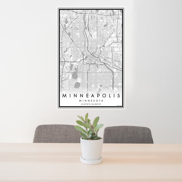 Minneapolis - Minnesota Classic Map Print
