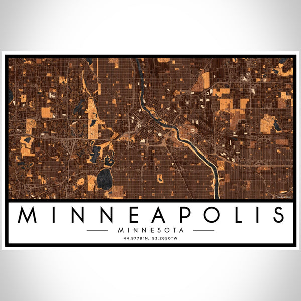 Minneapolis - Minnesota Map Print in Ember