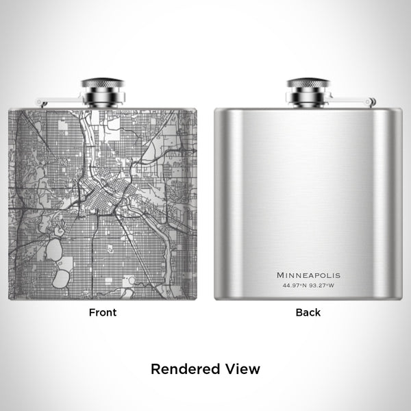 Minneapolis - Minnesota Map Hip Flask