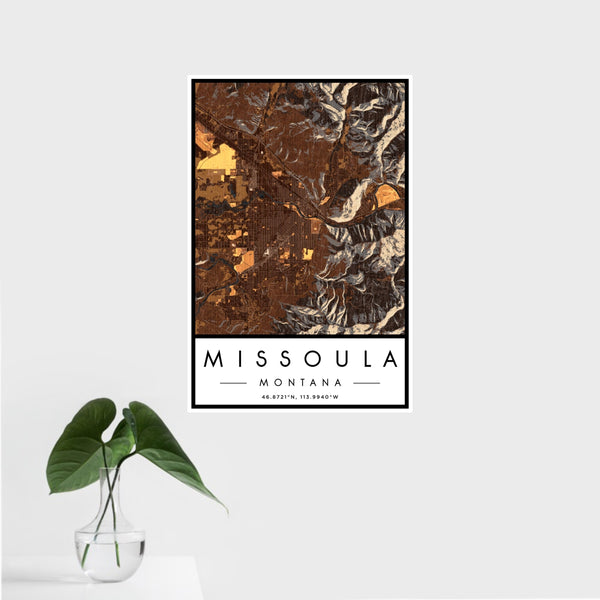 Missoula - Montana Map Print in Ember