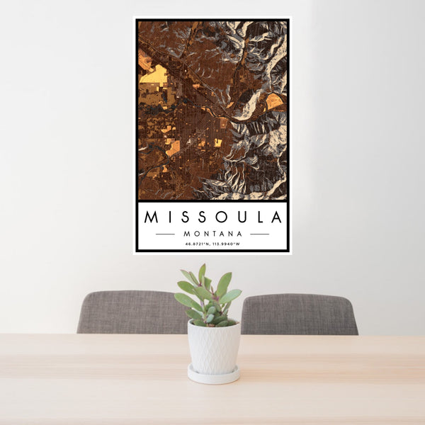 Missoula - Montana Map Print in Ember