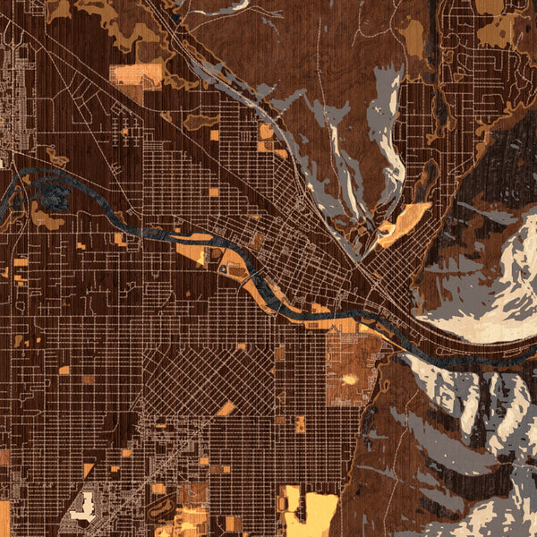 Missoula - Montana Map Print in Ember