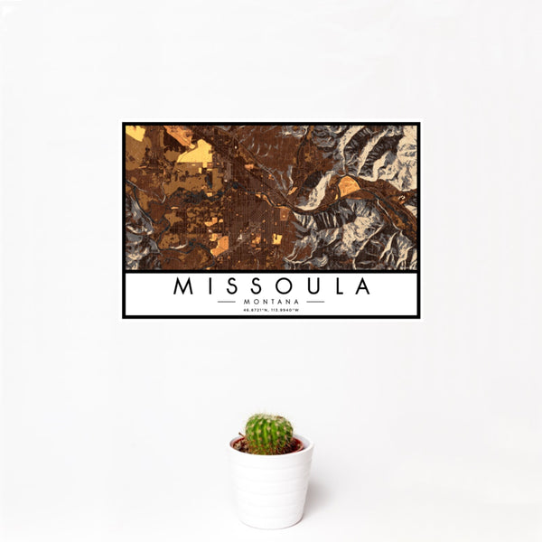 Missoula - Montana Map Print in Ember