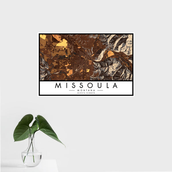 Missoula - Montana Map Print in Ember