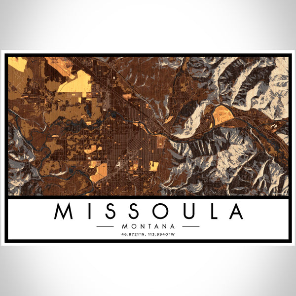 Missoula - Montana Map Print in Ember