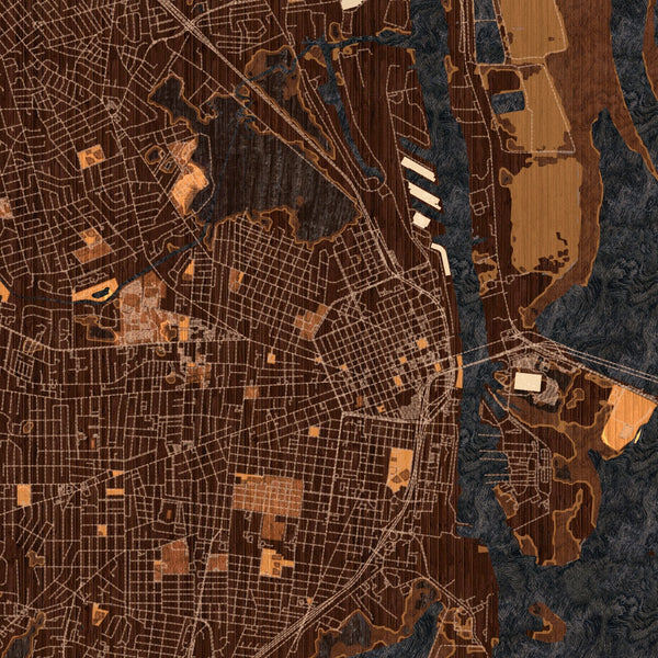 Mobile - Alabama Map Print in Ember