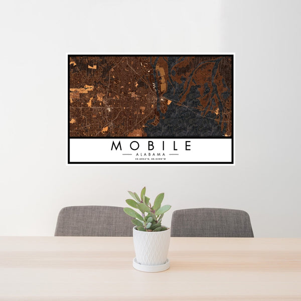 Mobile - Alabama Map Print in Ember
