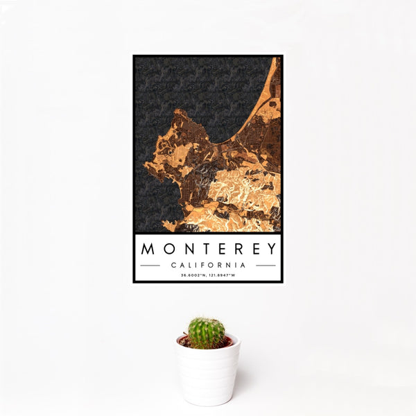 Monterey - California Map Print in Ember