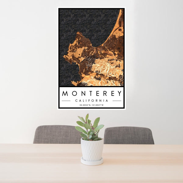 Monterey - California Map Print in Ember