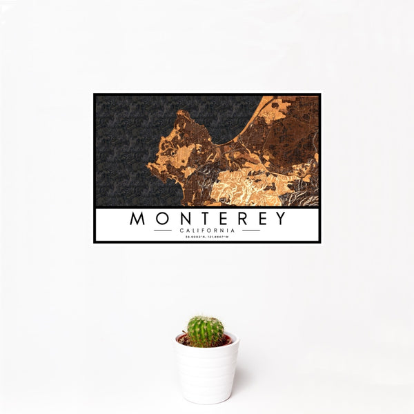 Monterey - California Map Print in Ember