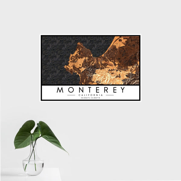 Monterey - California Map Print in Ember