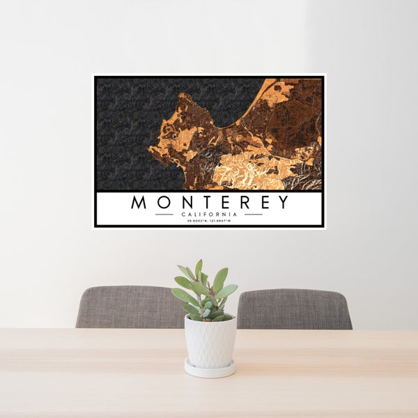 Monterey - California Map Print in Ember