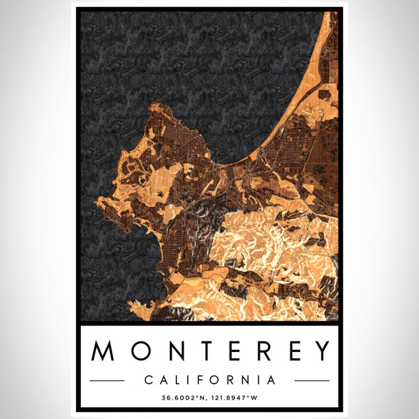 Monterey - California Map Print in Ember