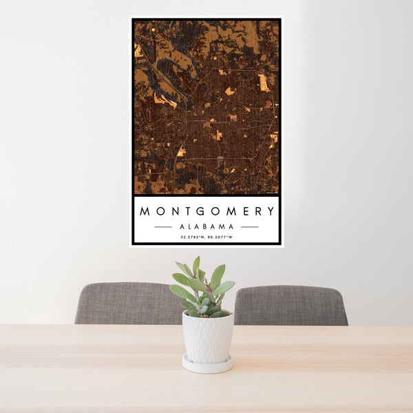 Montgomery - Alabama Map Print in Ember