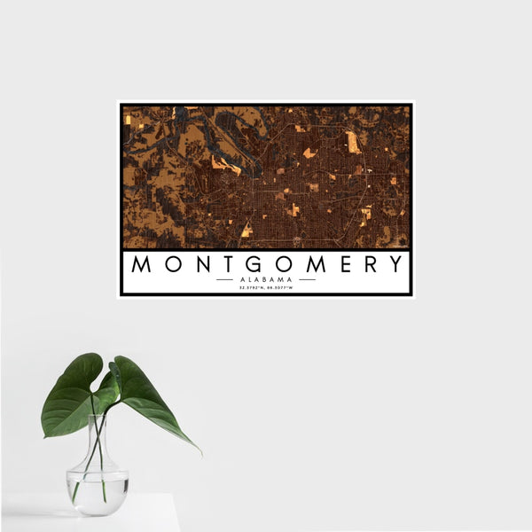 Montgomery - Alabama Map Print in Ember