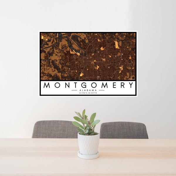 Montgomery - Alabama Map Print in Ember