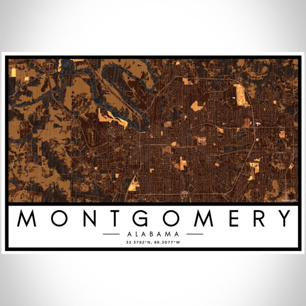 Montgomery - Alabama Map Print in Ember