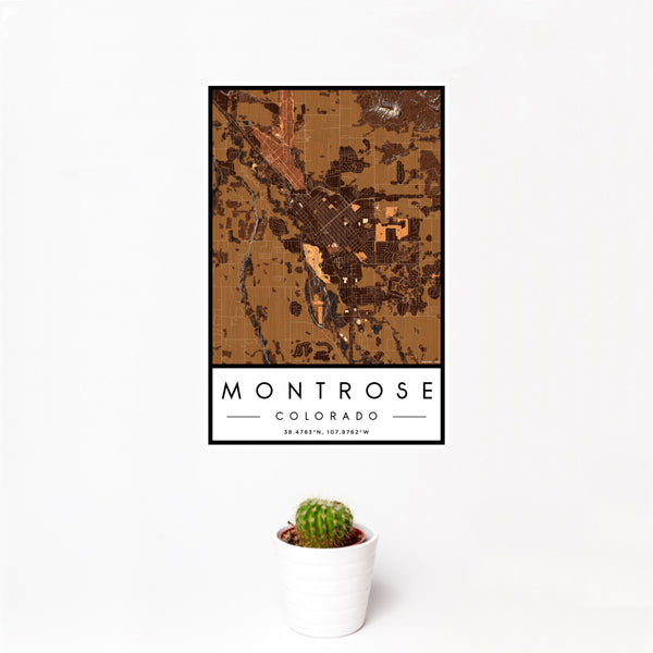 Montrose - Colorado Map Print in Ember