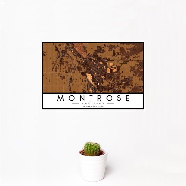 Montrose - Colorado Map Print in Ember