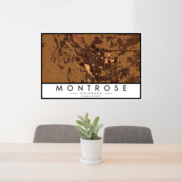 Montrose - Colorado Map Print in Ember
