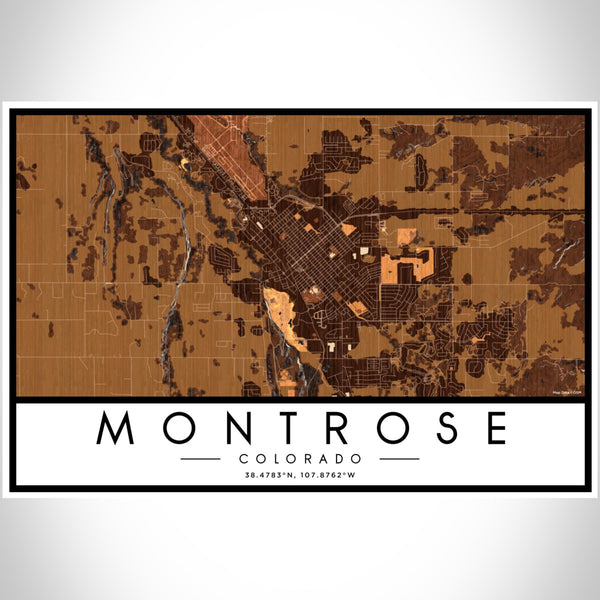 Montrose - Colorado Map Print in Ember
