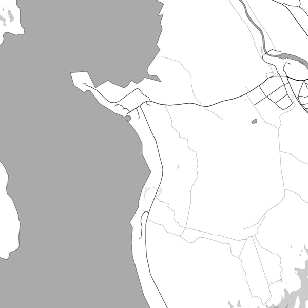 Mooselookmeguntic Maine Map Print in Classic Style Zoomed In Close Up Showing Details