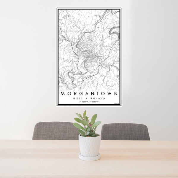 Morgantown - West Virginia Classic Map Print