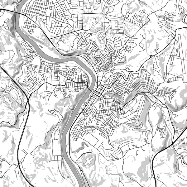 Morgantown - West Virginia Classic Map Print