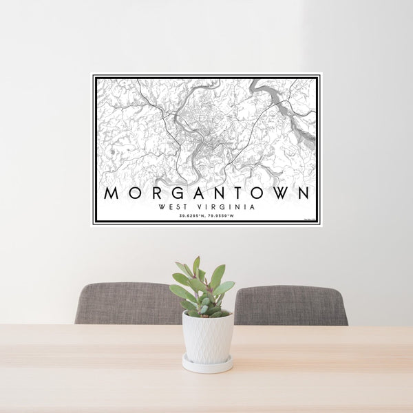 Morgantown - West Virginia Classic Map Print