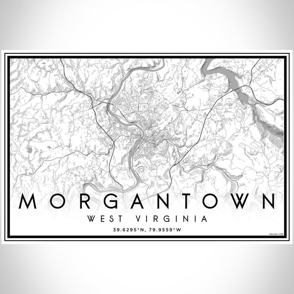 Morgantown - West Virginia Classic Map Print