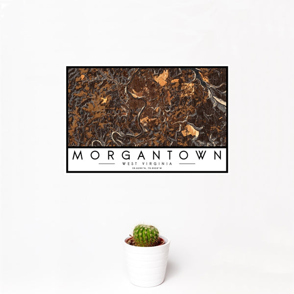 Morgantown - West Virginia Map Print in Ember