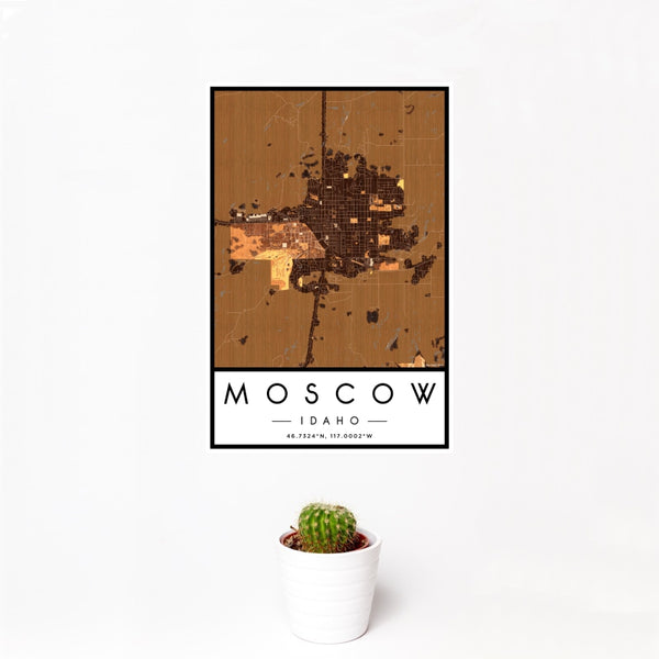 Moscow - Idaho Map Print in Ember