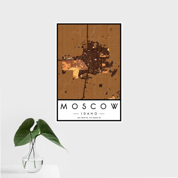 Moscow - Idaho Map Print in Ember