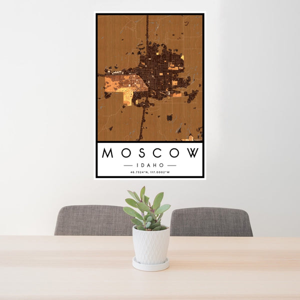 Moscow - Idaho Map Print in Ember