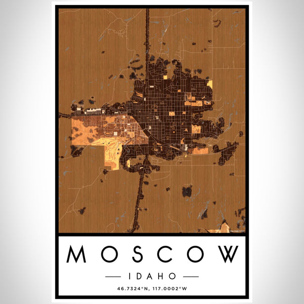 Moscow - Idaho Map Print in Ember