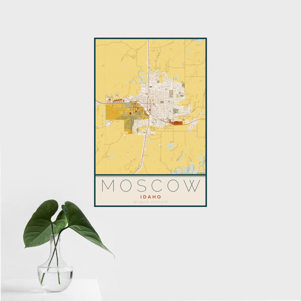 Moscow - Idaho Map Print in Woodblock